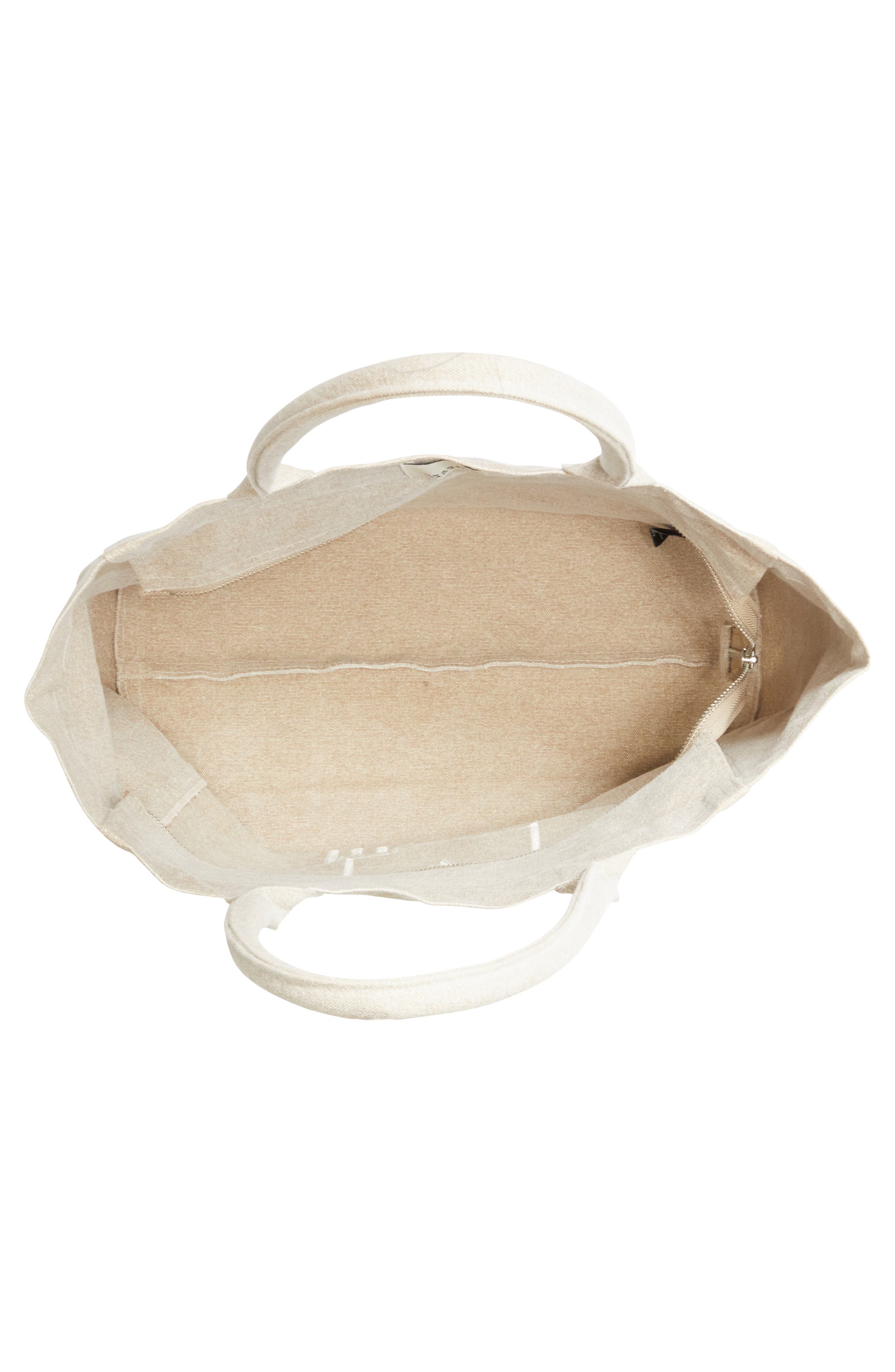 Yenky Zipped Embroidered Logo Canvas Tote, Alternate, color, BEIGE