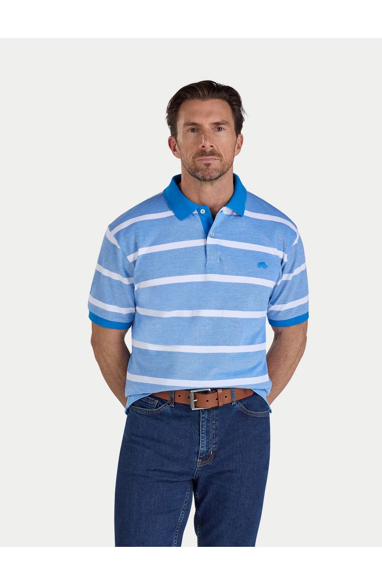 Raging Bull Birdseye Stripe Polo Shirt, Main, color, Electric Blue