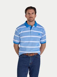 Raging Bull Birdseye Stripe Polo Shirt