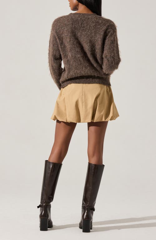 Astr The Label Conetta Floral Fuzzy Sweater In Brown