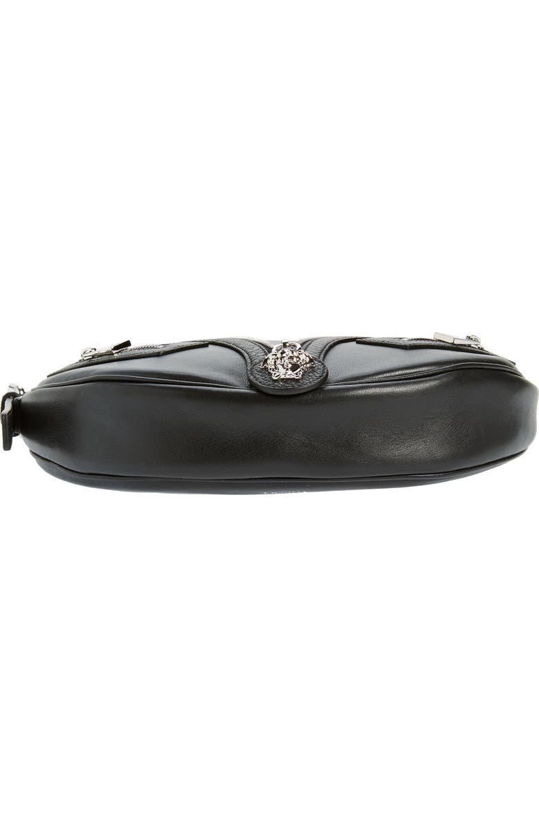 Versace Small Repeat Leather Hobo Bag, Alternate, color,