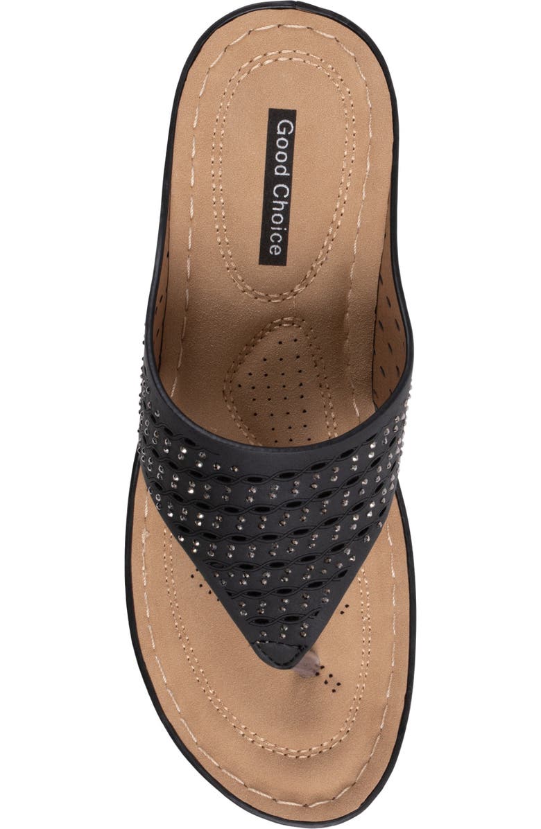 GOOD CHOICE NEW YORK Dannay Wedge Sandal, Alternate, color, Black