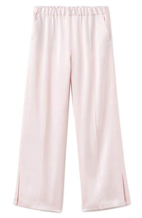 Selection Satin Slit Hem Wide Leg Pants