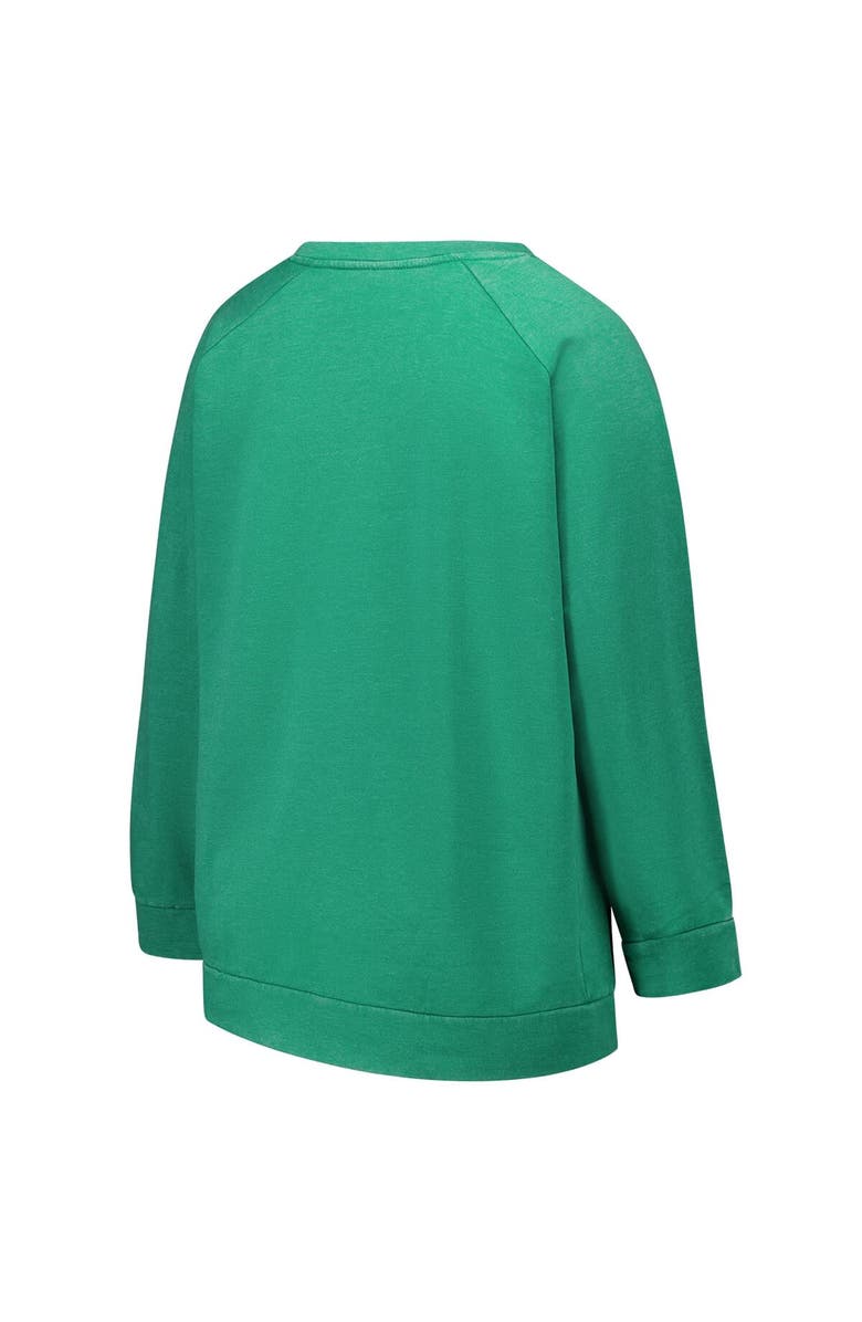 PROFILE Women's Profile  Kelly Green Philadelphia Eagles Plus Size Acid Wash Raglan Sweatshirt, Alternate, color, Kelly Green