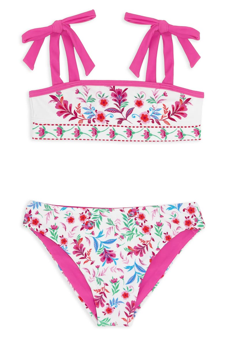 Kids' Sunny Skies UPF 50+ Two-Piece Swimsuit, Main, color, PINK MULTI