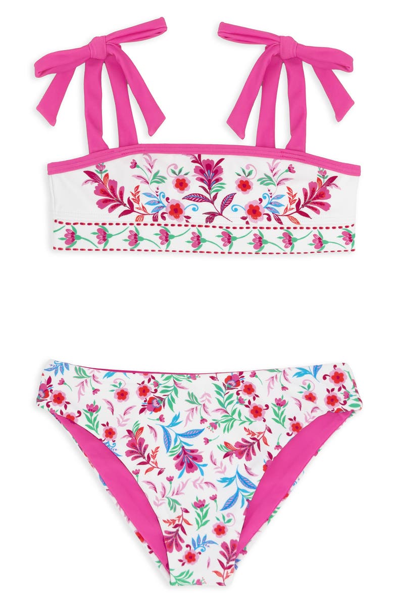 Feather 4 Arrow Kids' Sunny Skies UPF 50+ Two-Piece Swimsuit, Main, color, Pink Multi