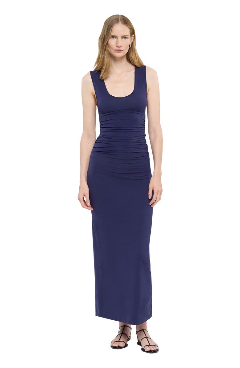 Another Tomorrow Ruched Tank Dress, Main, color, Indigo