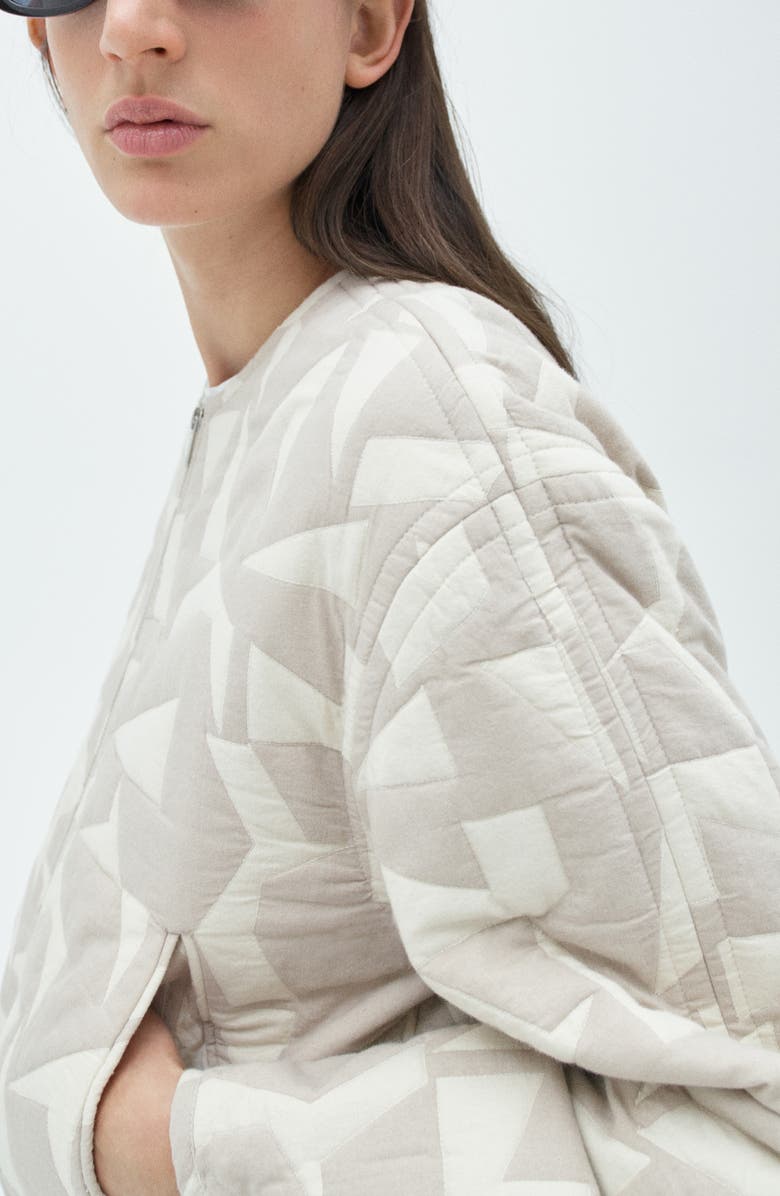 MANGO Crop Quilted Jacket, Alternate, color, 