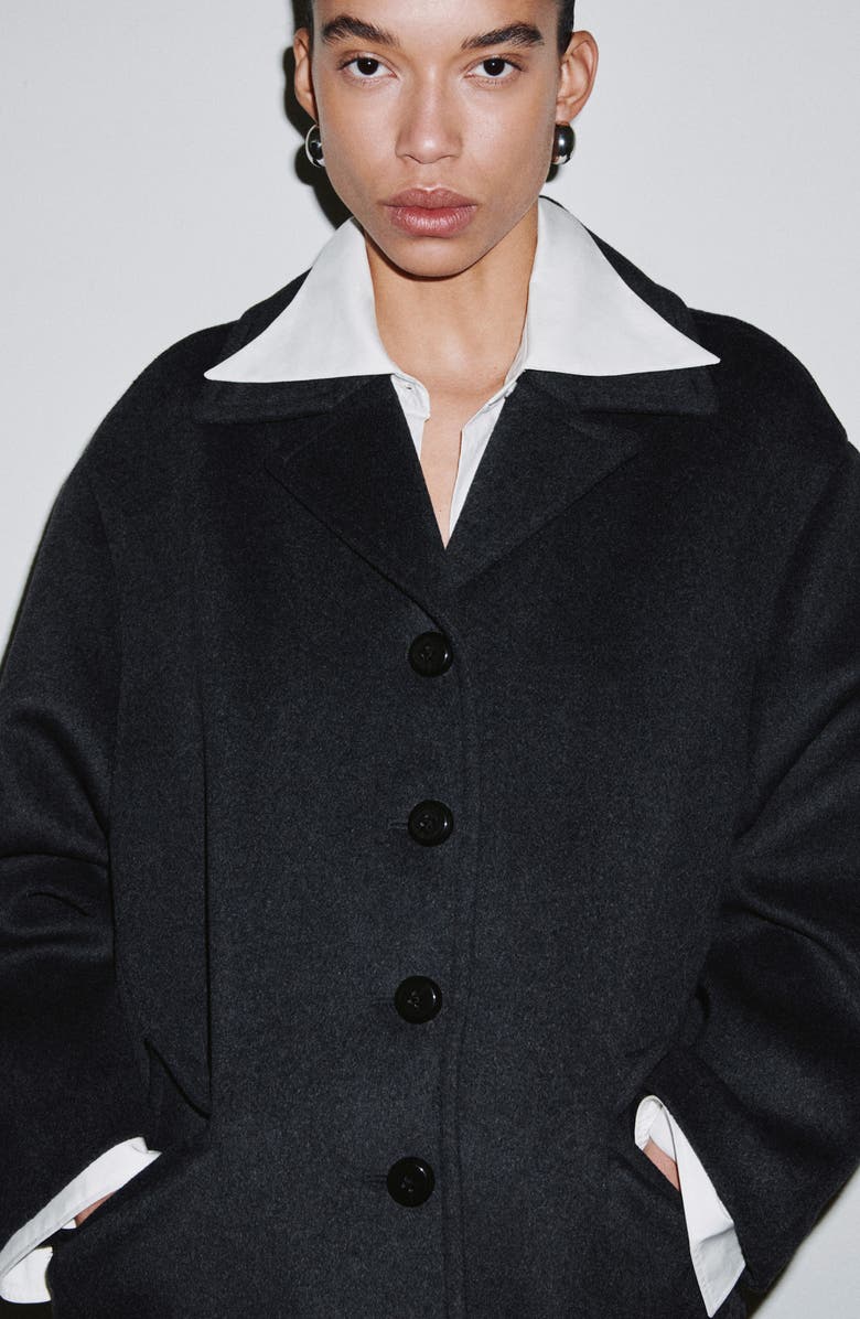 MANGO Wool Blend Coat, Alternate, color, Grey