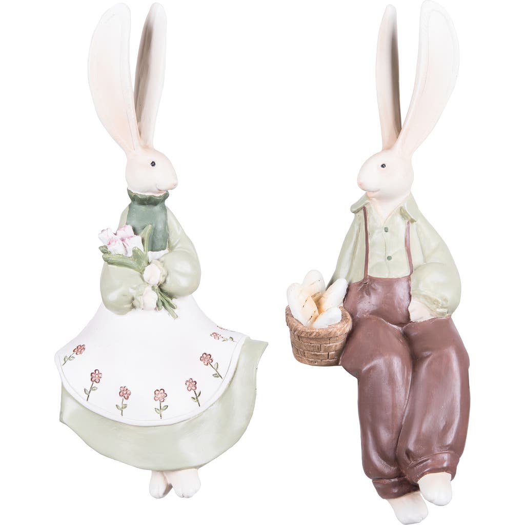 C & F Home C&f Home Boy And Girl Bunny Figurine A/2 In Brown