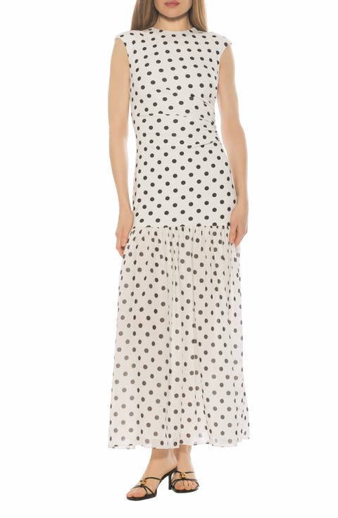 Caelen Cap Sleeve Drop Waist Maxi Dress