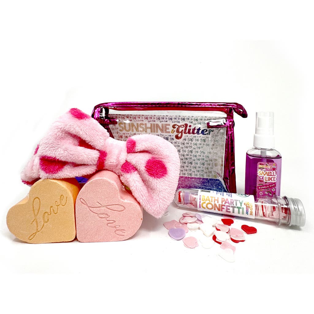 Sunshine & Glitter Kids' Love You Lots Bath Bomb Spa Gift Set in Pink  product