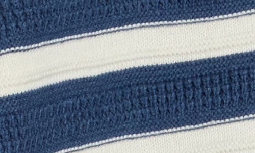 Cyrus Stripe V-neck Cardigan In Blue