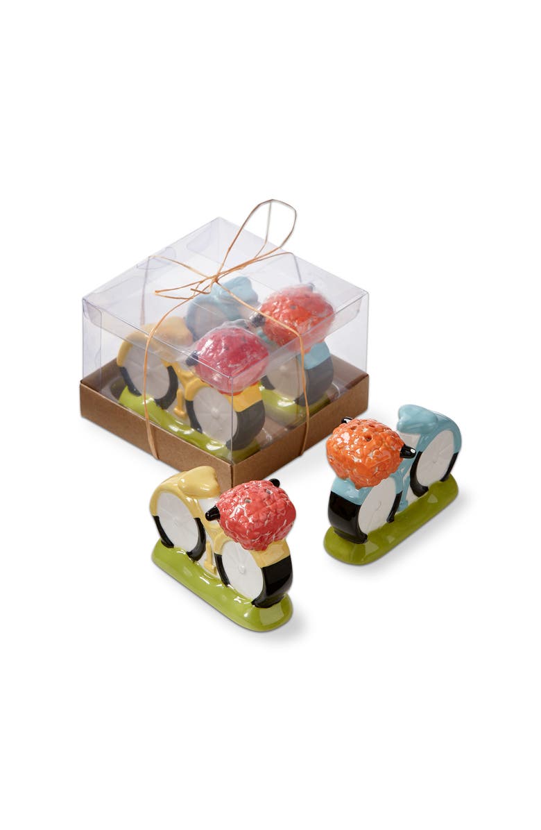 tag Flower Basket Ceramic Salt and Pepper Shakers Set of Two, Main, color, Multicolored