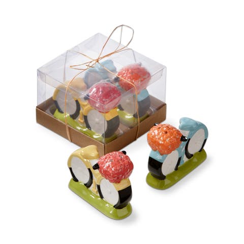 Flower Basket Ceramic Salt and Pepper Shakers Set of Two