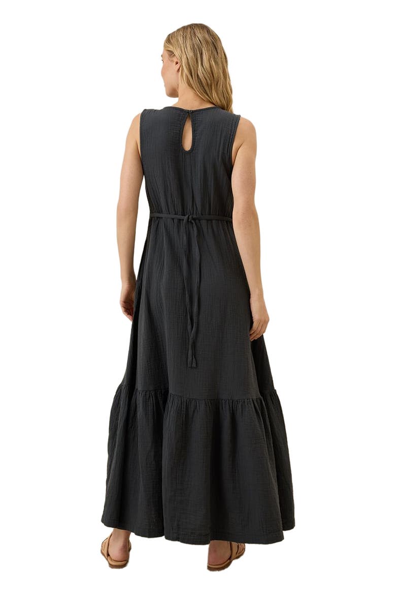 Organic Cotton Double Gauze Beach To Brunch Dress, Alternate, color, Black