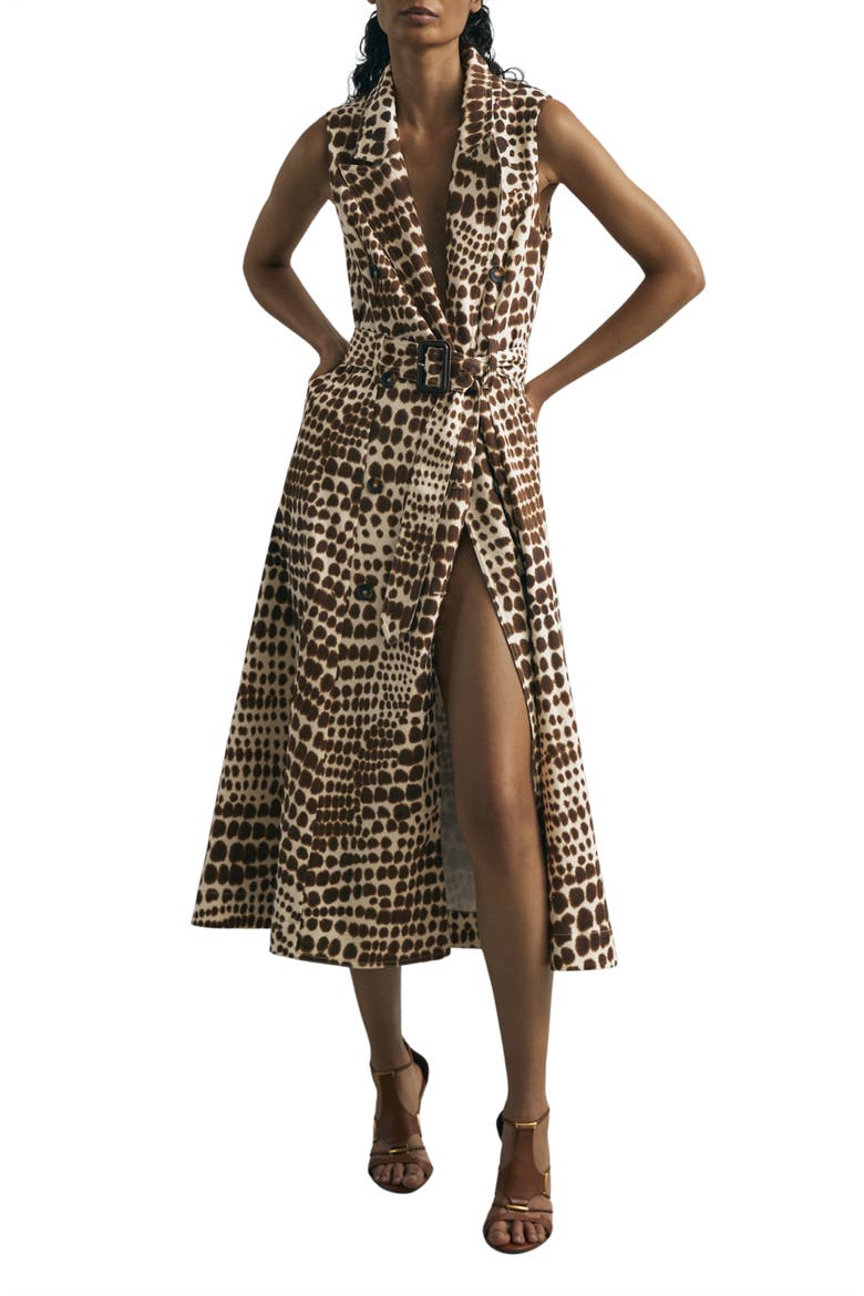 Concordia Print Belted Sleeveless Maxi Dress, Main, color, CHOCOLATE