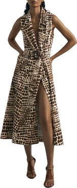 Reiss Concordia Print Belted Sleeveless Maxi Dress