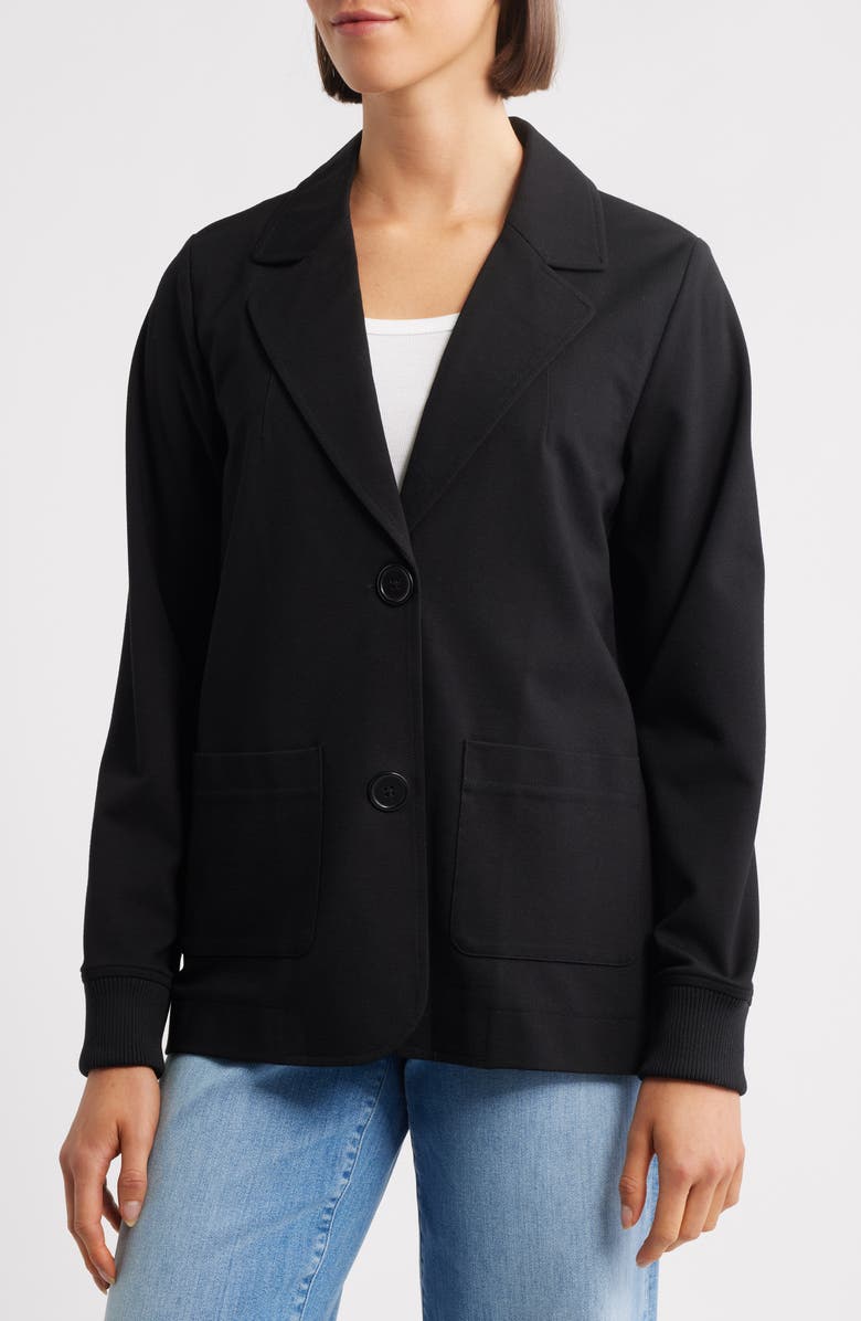 CITY BLUES Knit Blazer, Alternate, color, Black