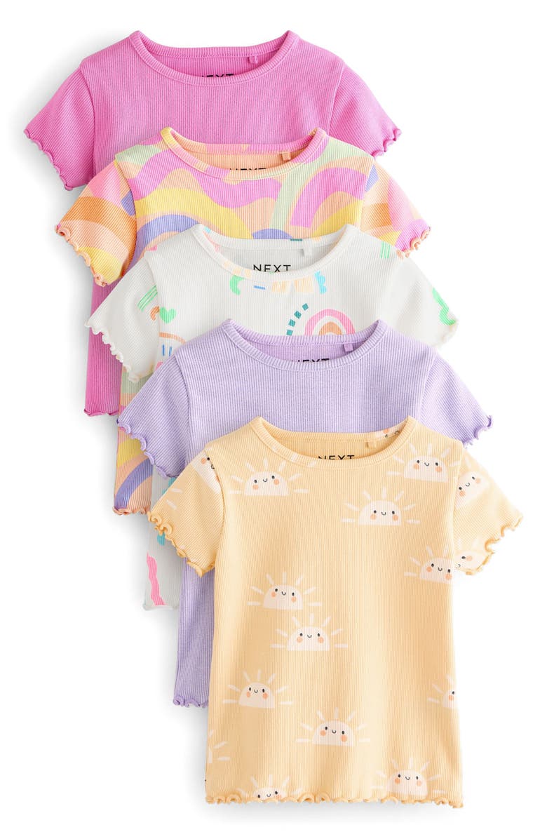 NEXT Kids' Assorted 5-Pack Rib T-Shirts, Main, color,