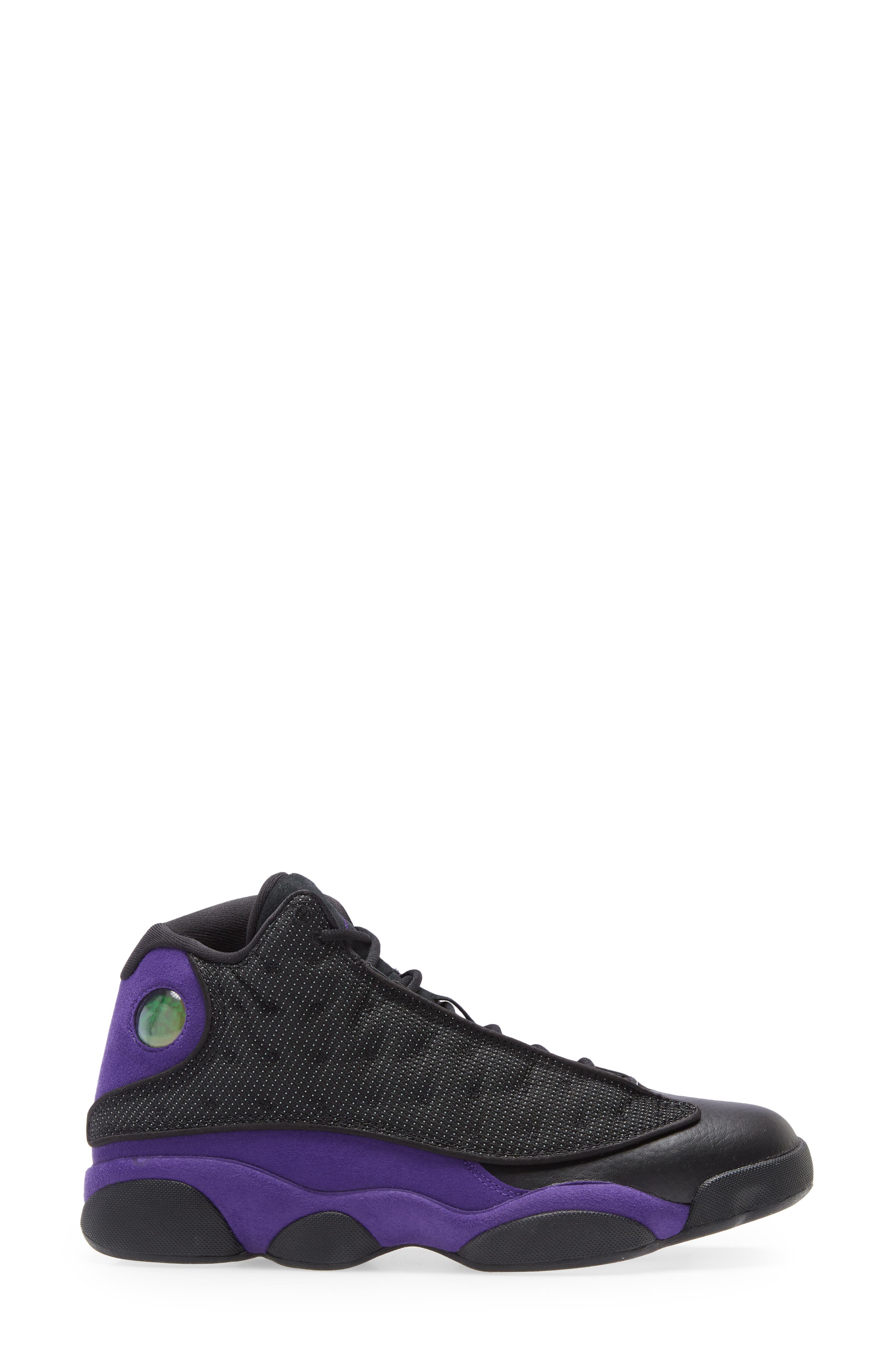 Air Jordan 13 Retro High Top Sneaker, Alternate, color, BLACK/ PURPLE/ WHITE