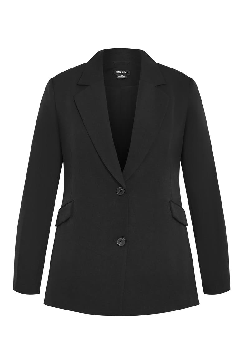 Yazmin Stretch Blazer, Alternate, color, BLACK