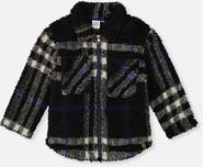 Deux par Deux Plaid Full-Zip Dual Chest Pocket Fleece Overshirt