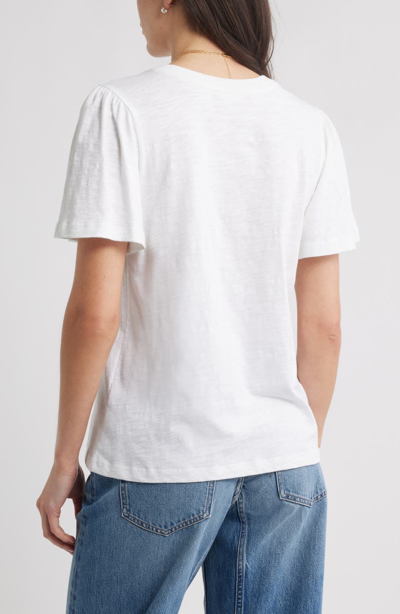 Caslon<sup>®</sup> Bell Sleeve V-Neck T-Shirt, Alternate, color, White