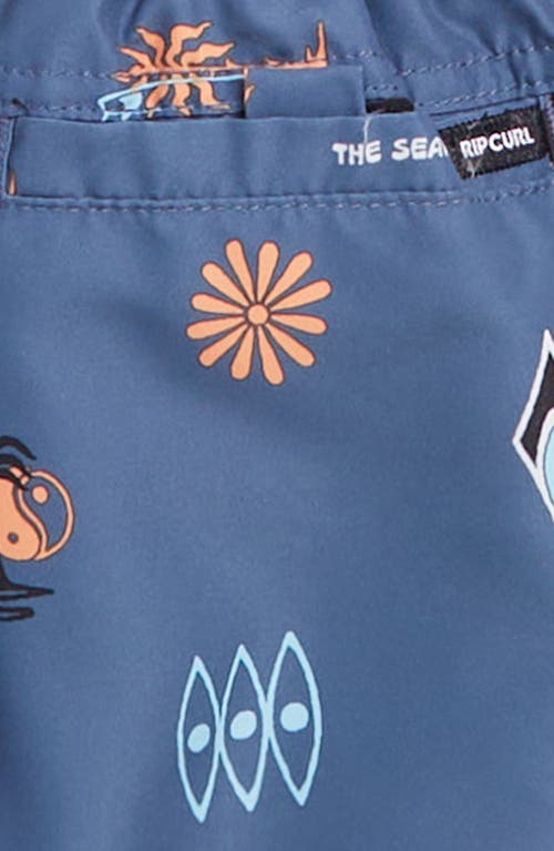 Rip Curl Kids' Grom Energy Volley Swim Trunks In Vintage Navy