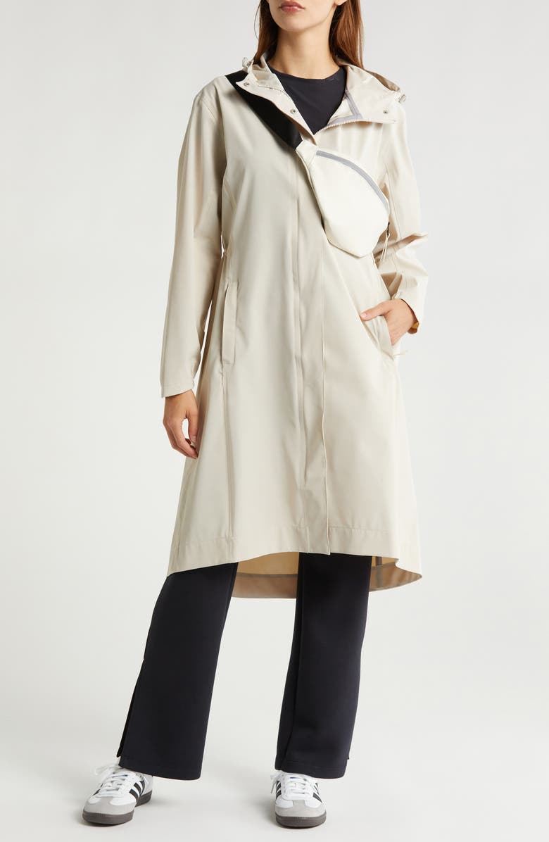 Zella Journey Water Resistant Raincoat, Alternate, color, Grey Moonbeam