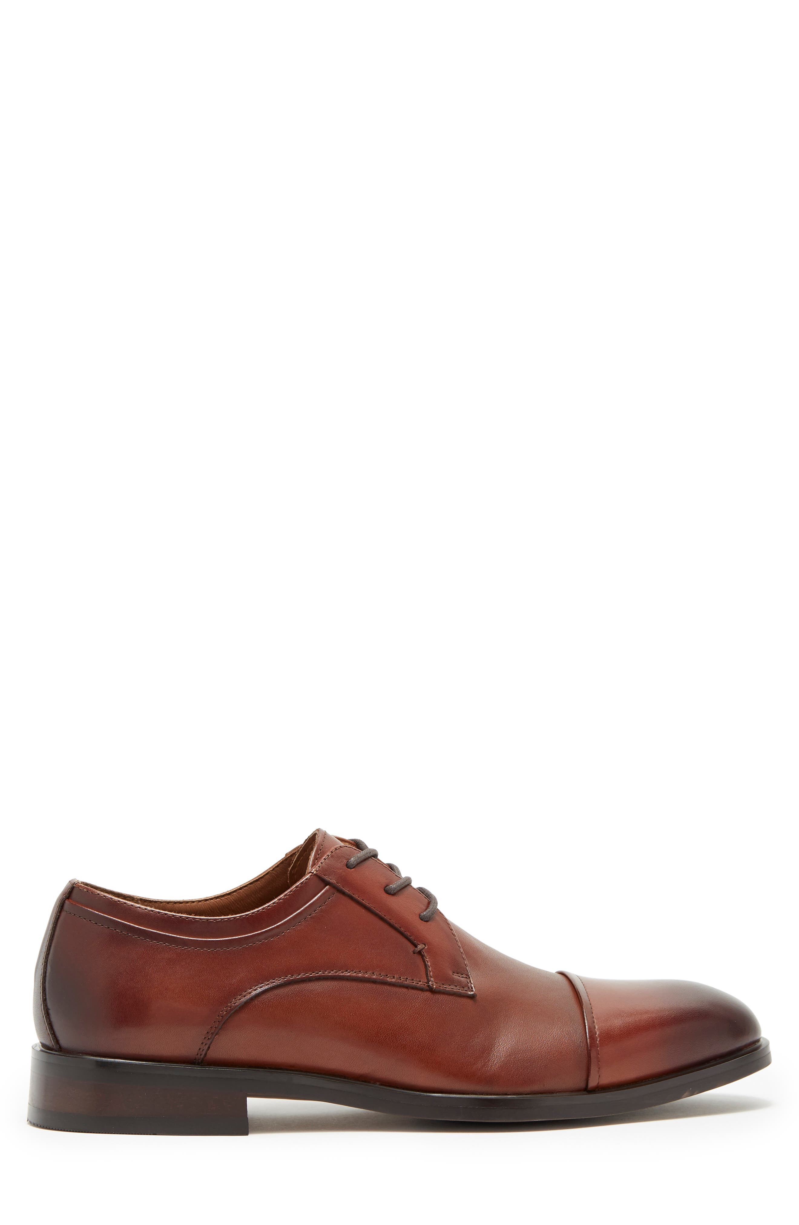 NORDSTROM RACK Greyson Cap Toe Leather Derby, Alternate, color, Brown