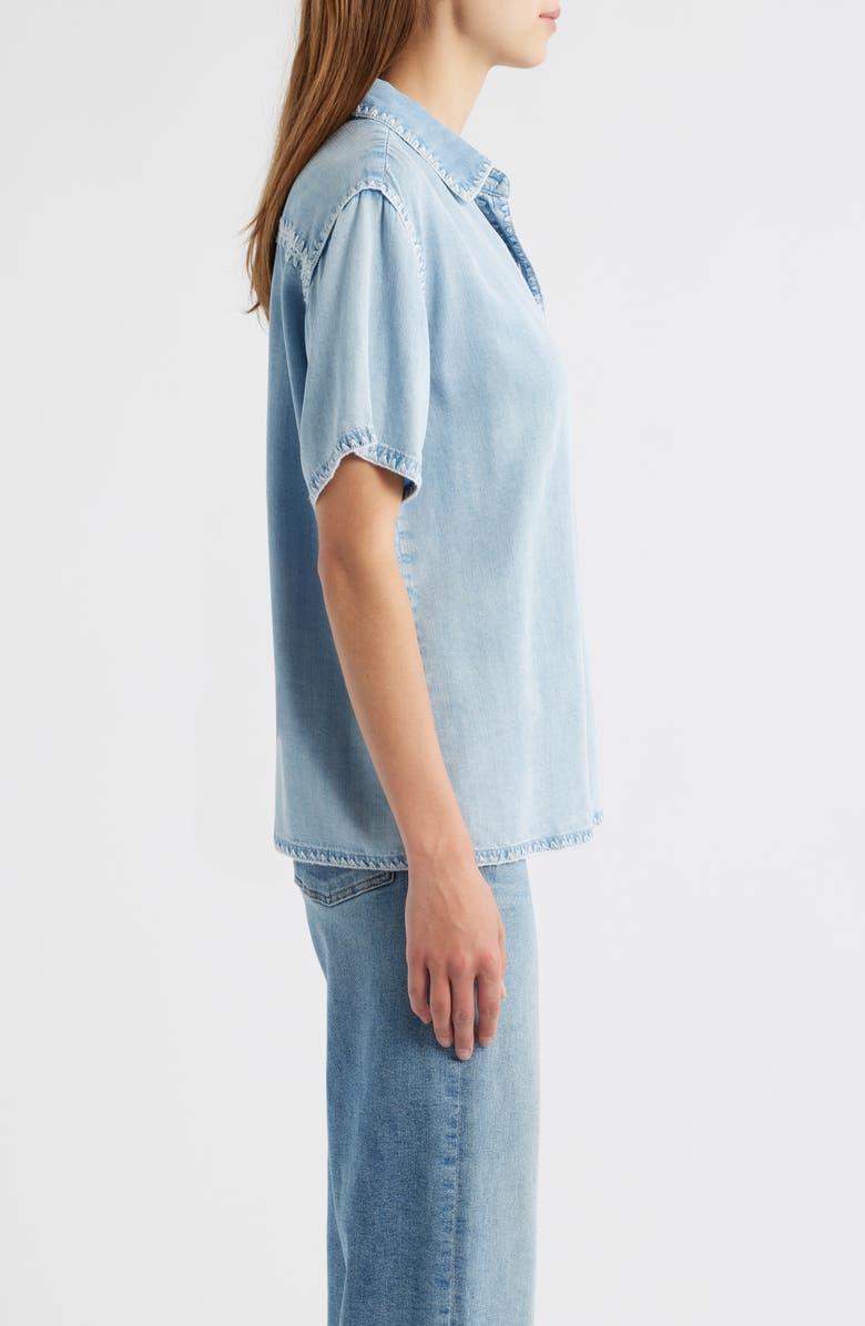 Rails Lea Stitch Accent Button-Up Shirt, Alternate, color, Medium Cloud Wash