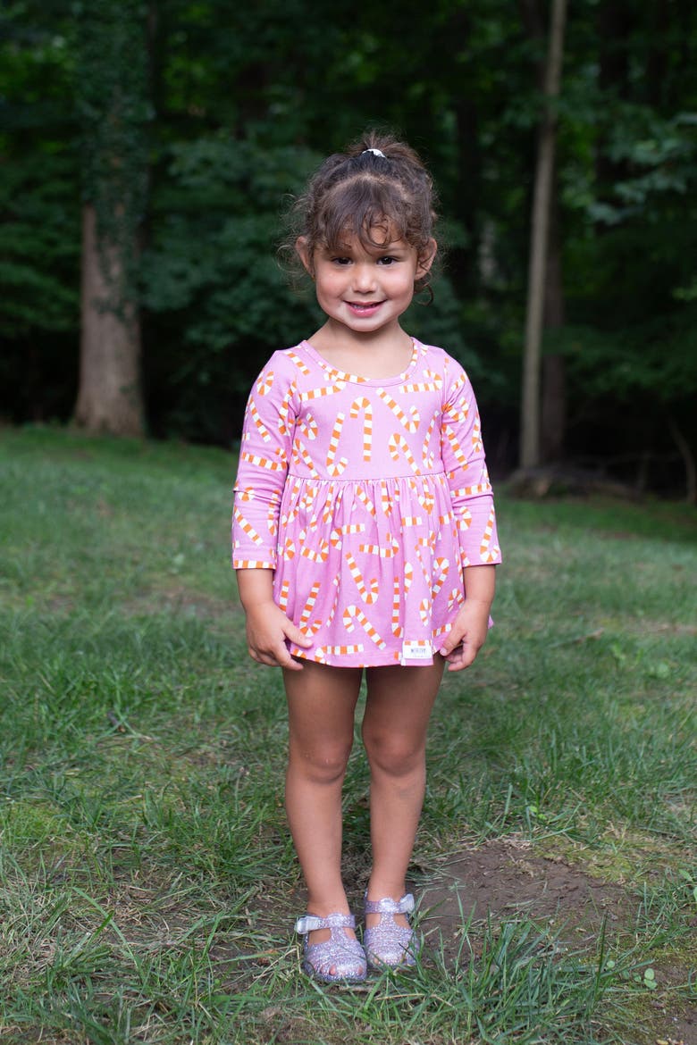 Christmas Long Sleeve Bubble Romper, Alternate, color, Candy Canes