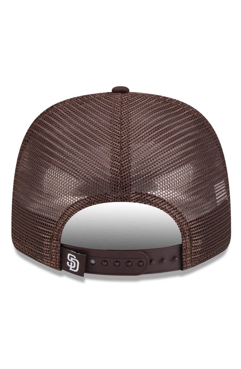 New Era Men's New Era  Brown San Diego Padres 2025 Spring Training 9SEVENTY Stretch-Snap Trucker Hat, Alternate, color, 