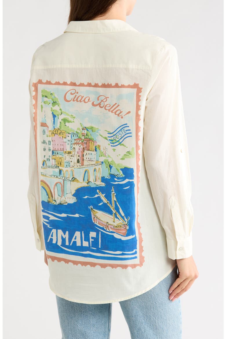 Postcard Button-Up Shirt, Alternate, color, IVORY