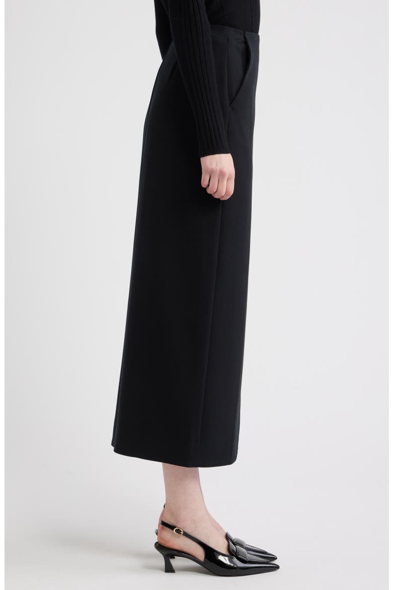 Wrap Midi Skirt, Alternate, color, BLACK
