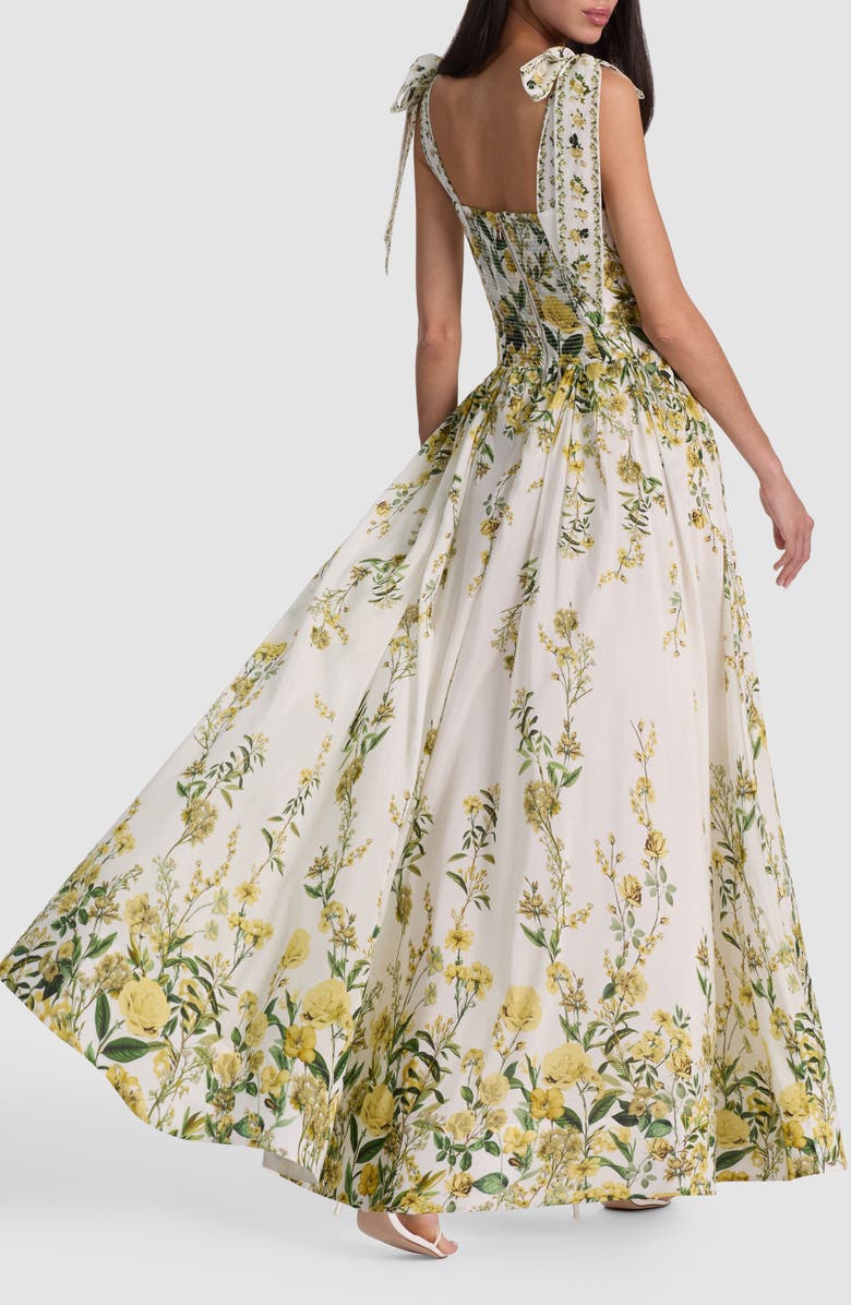 Alice + Olivia Haven Cotton & Silk Fit & Flare Maxi Dress, Alternate, color, Fresh Air Butter