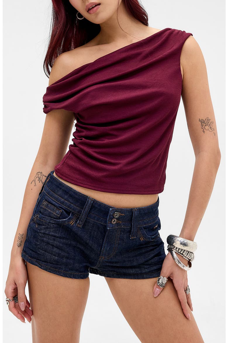Fia Off the Shoulder Crop Top, Main, color, RED