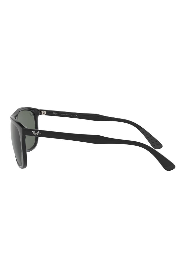 58mm Square Sunglasses, Alternate, color, BLACK
