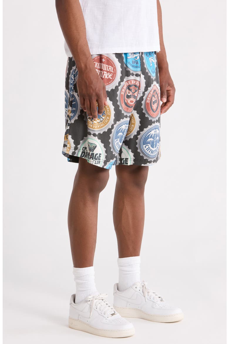 Bottle Cap Shorts, Alternate, color, BLACK MULTI