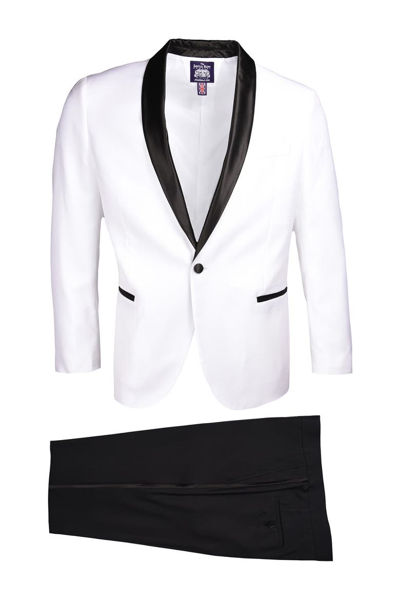 Shawl Lapel Slim Fit Tuxedo, Main, color, WHITE