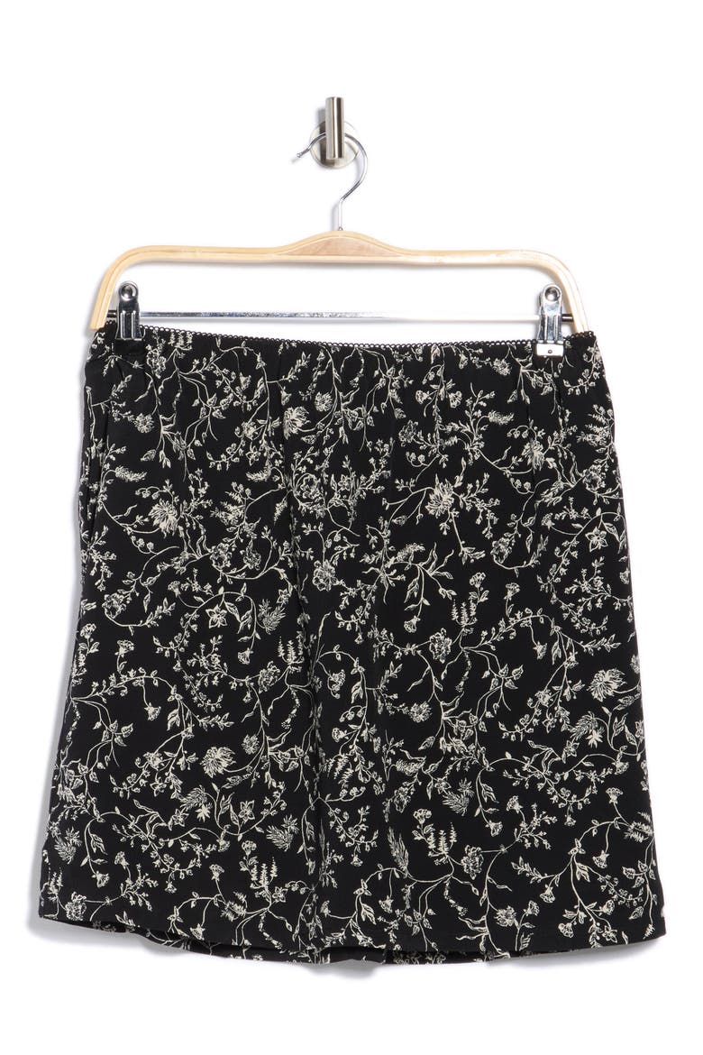 Flounce Skirt, Alternate, color, BLACK- IVORY TENDRIL VINE