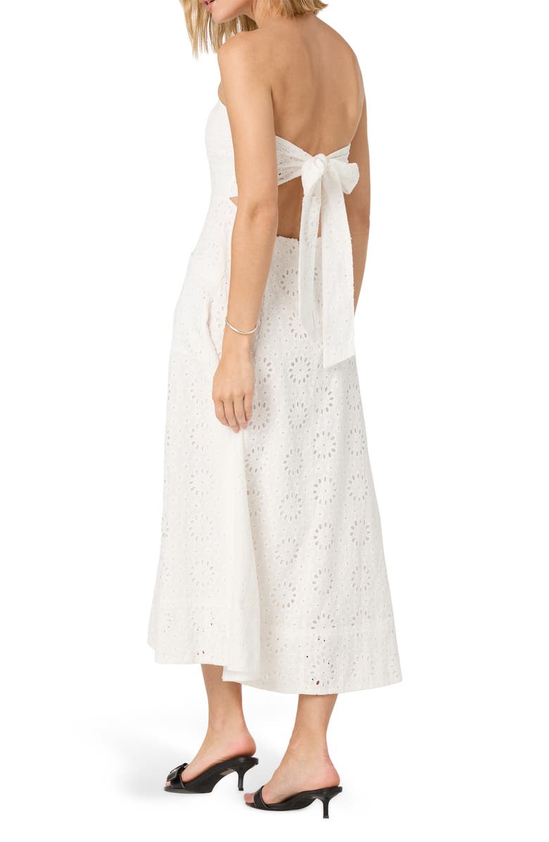 ASTR the Label Strapless Cotton Eyelet Dress, Alternate, color, White
