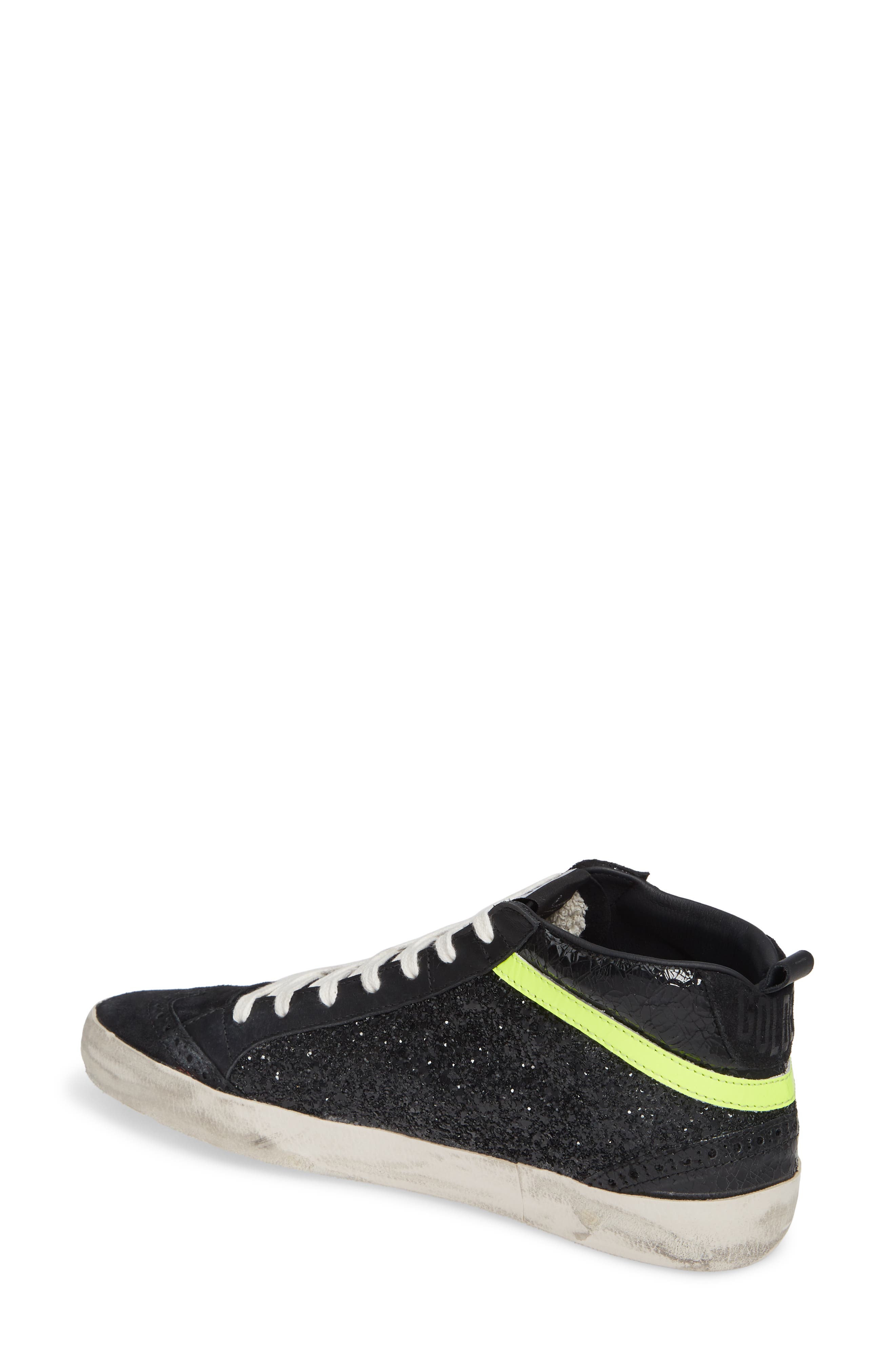 Golden Goose Mid Top Sneaker, Alternate, color, Black/ Yellow/ Silver