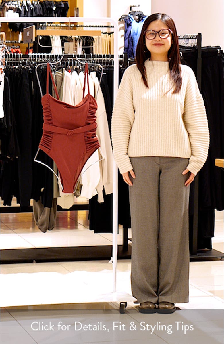 Ruched Belted One-Piece Swimsuit, sales video thumbnail