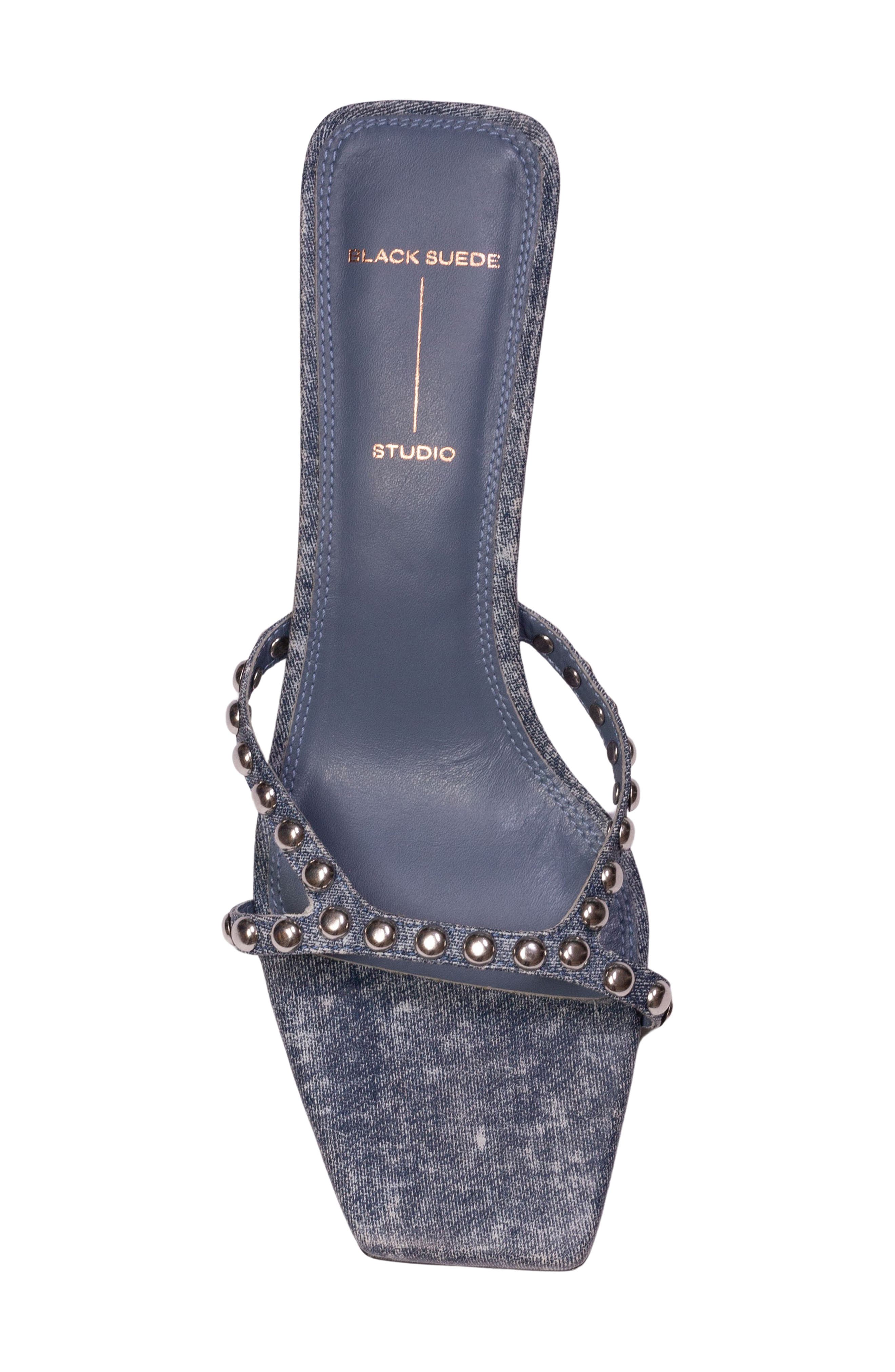 BLACK SUEDE STUDIO Leo Slide Sandal, Alternate, color, 