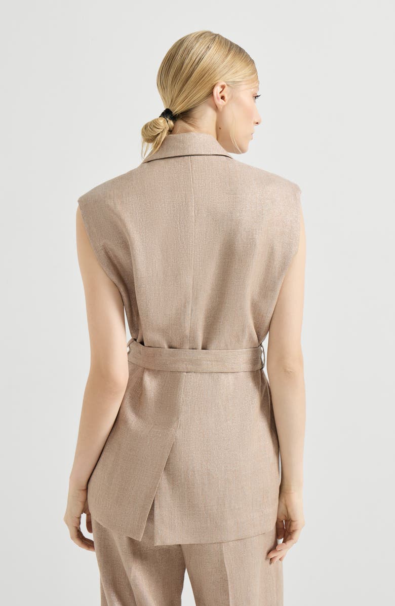 Brunello Cucinelli Twill vest with monili, Alternate, color, Antique Pink