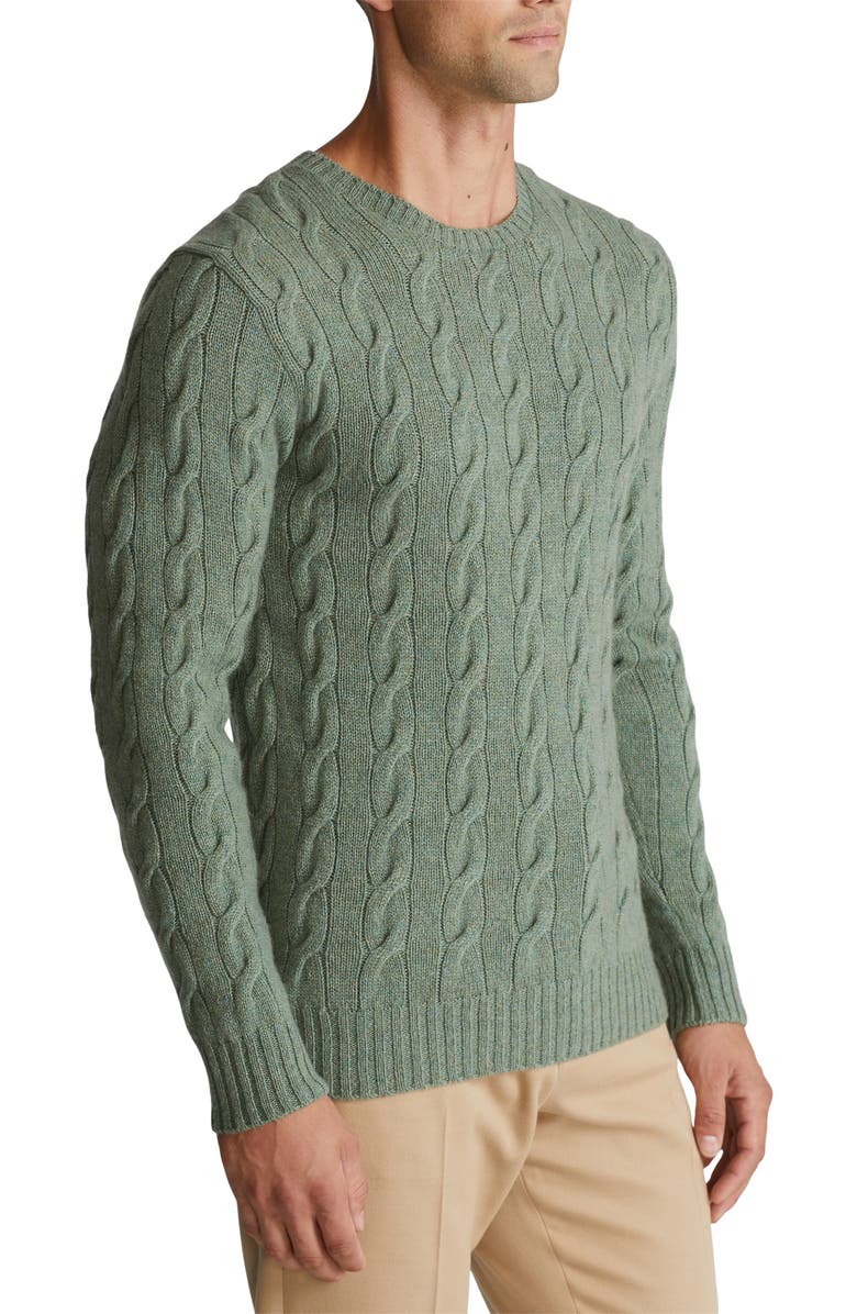 Ralph Lauren Purple Label Cable Stitch Cashmere Sweater, Alternate, color, 