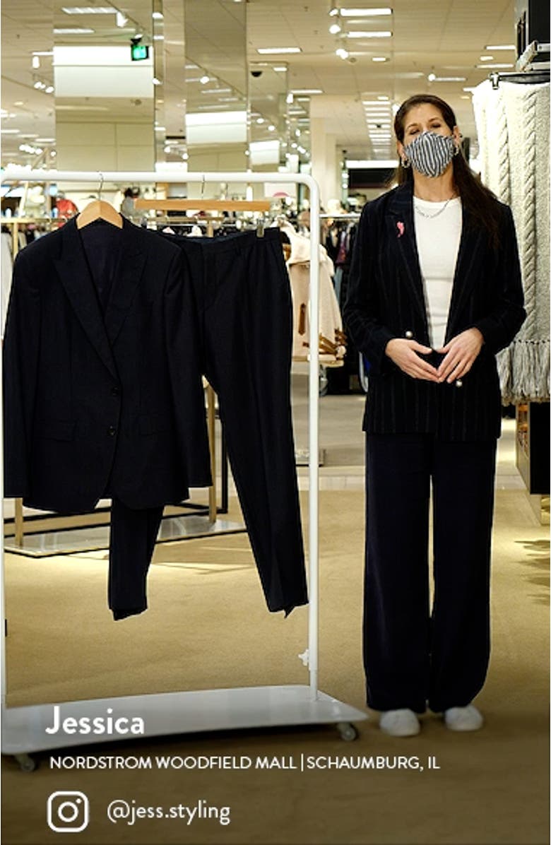 Huge Slim Fit Check Wool Three Piece Suit, sales video thumbnail