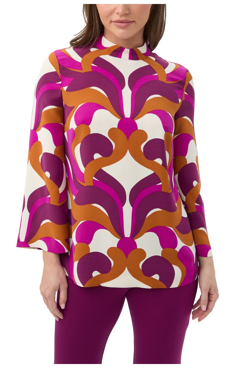 Trina Turk Nyssa High Neck Pritnted Top, Main, color, Multi